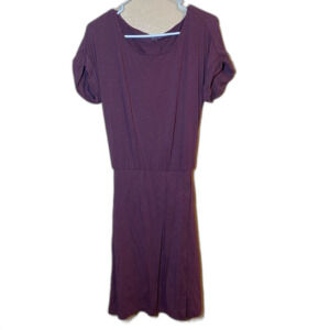 Garnet Hill Purple Organic Cotton Lagenlook Faux Wrap Dress Size medium